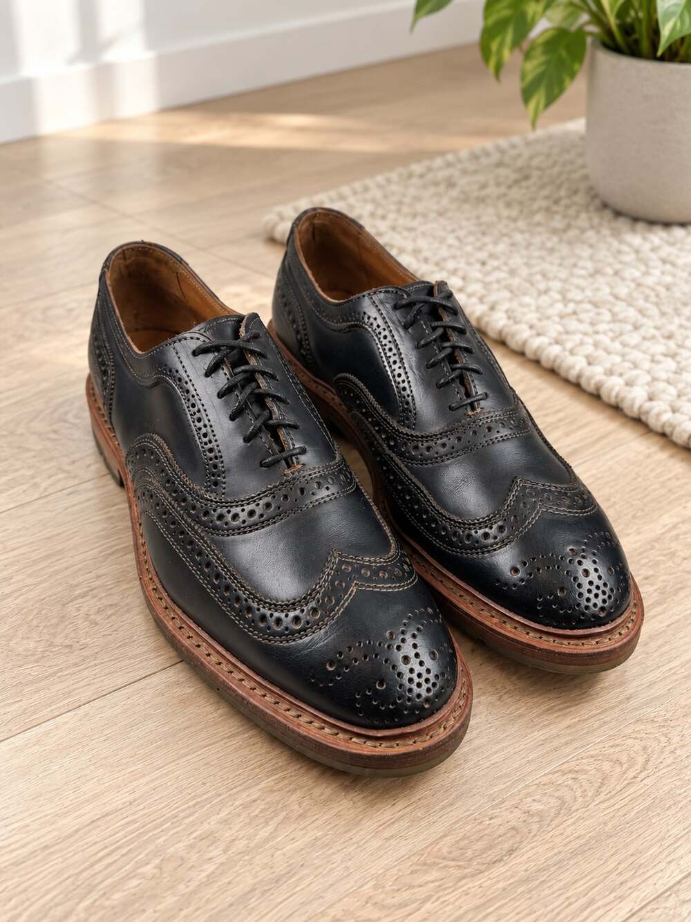 Allen Edmonds McTavish Wingtip Oxford Black Leather Men’s Shoes Size 8.5